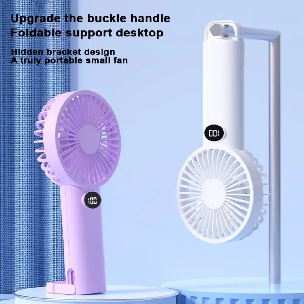 Premium Handheld Turbo Fan with Digital Display & Desk Stand