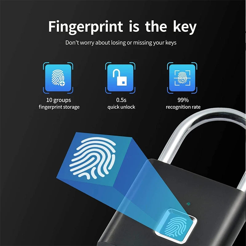 Smart Keyless Fingerprint Padlock