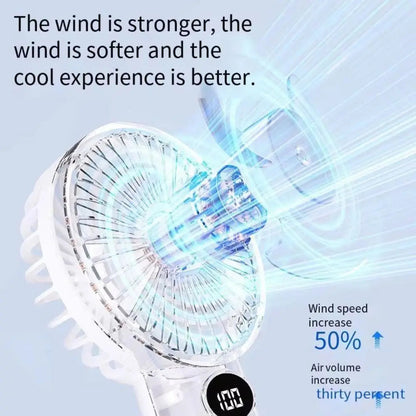 Premium Handheld Turbo Fan with Digital Display & Desk Stand