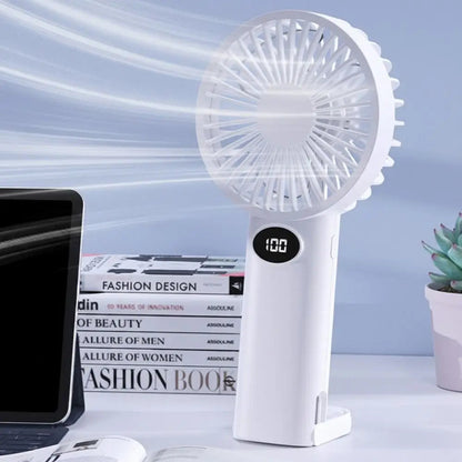 Premium Handheld Turbo Fan with Digital Display & Desk Stand
