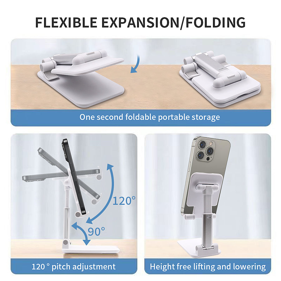 Premium Foldable & Adjustable Desktop Stand for Phone & Tablet
