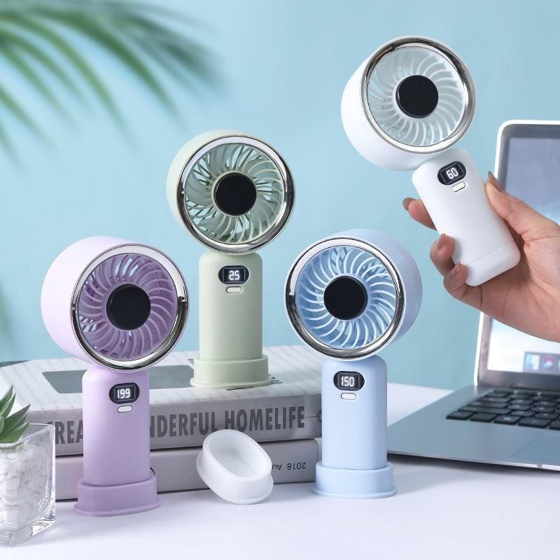 Premium Handheld Turbo Fan with Digital Display & Desk Stand