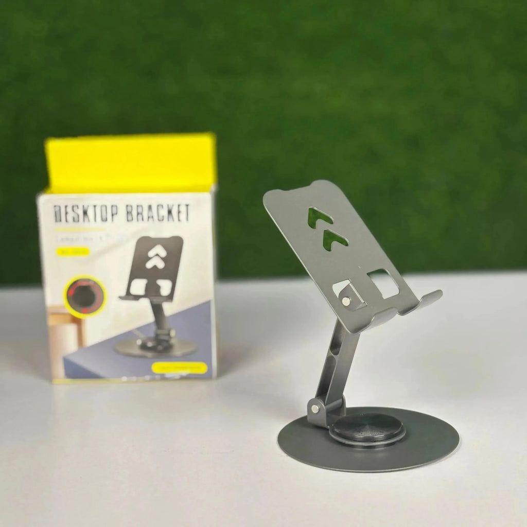 Premium 360° Rotating Metallic Desktop Bracket Phone Stand