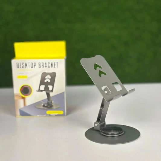 Premium 360° Rotating Metallic Desktop Bracket Phone Stand